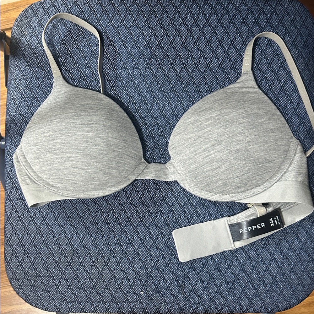 Pepper 34a NWOT Push Up Gray Bra
